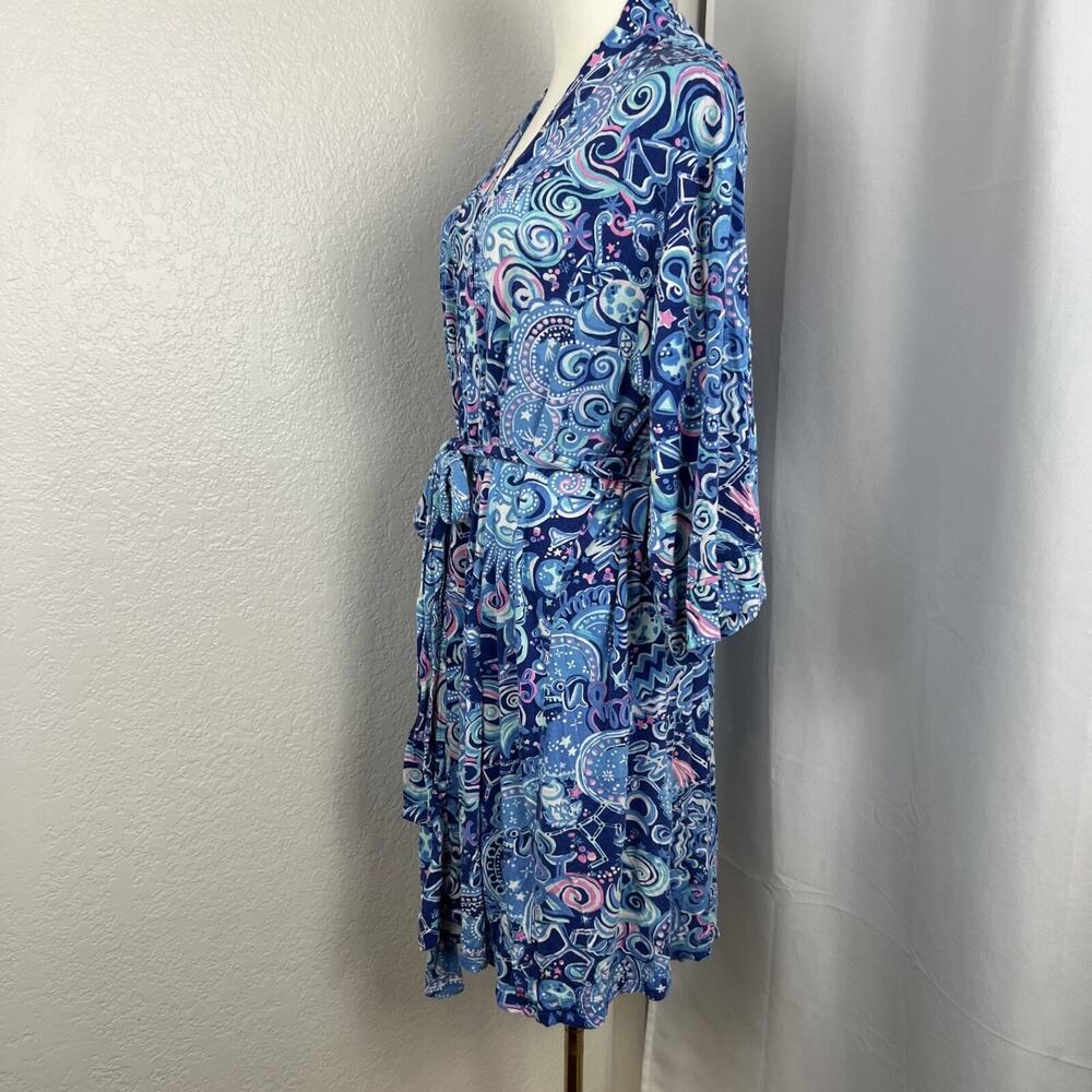 Lilly Pulitzer Blue Floral Robe Intimates Sleepwear - Picture 8 of 16